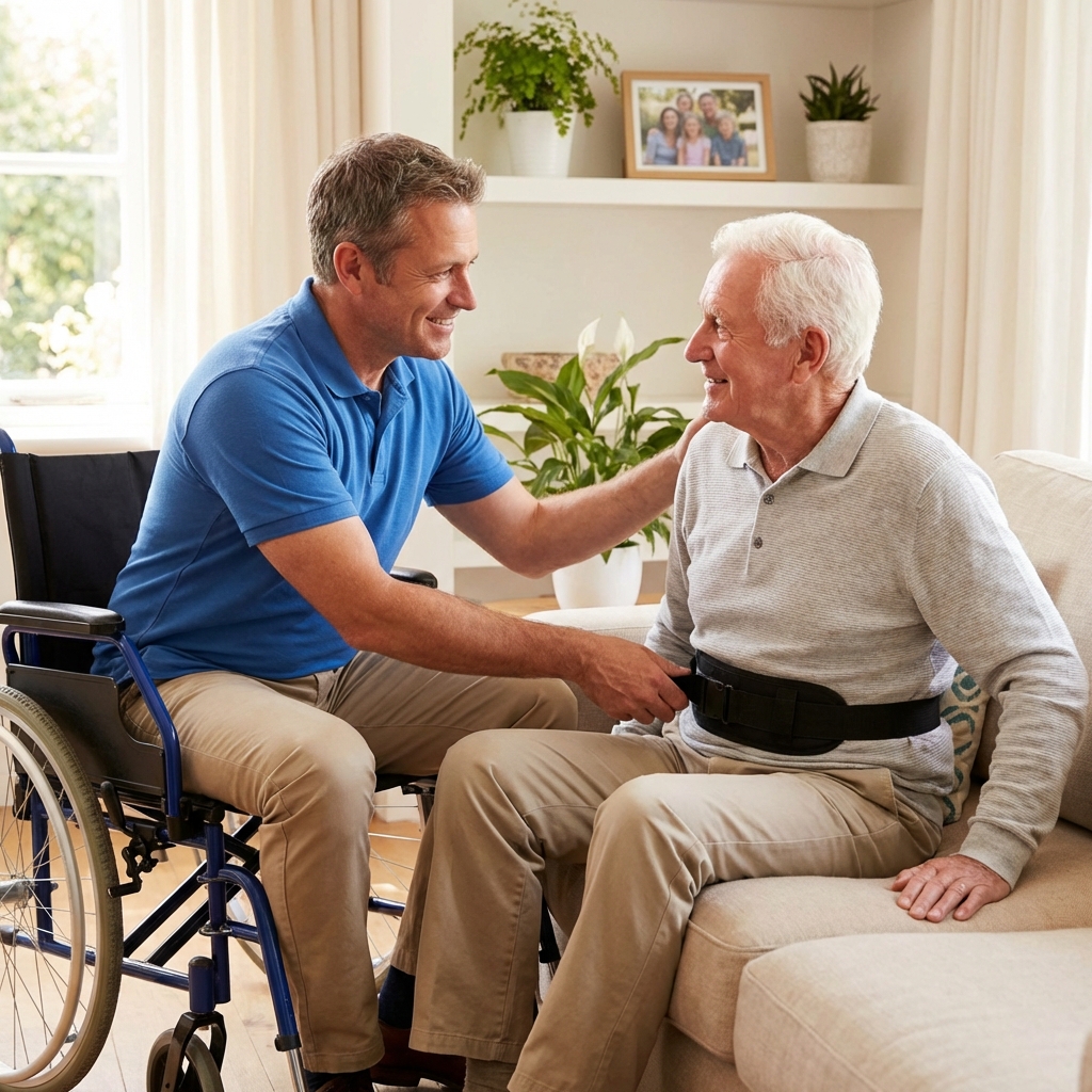 Professional respite caregiver providing compassionate care to senior in Falmouth Maine